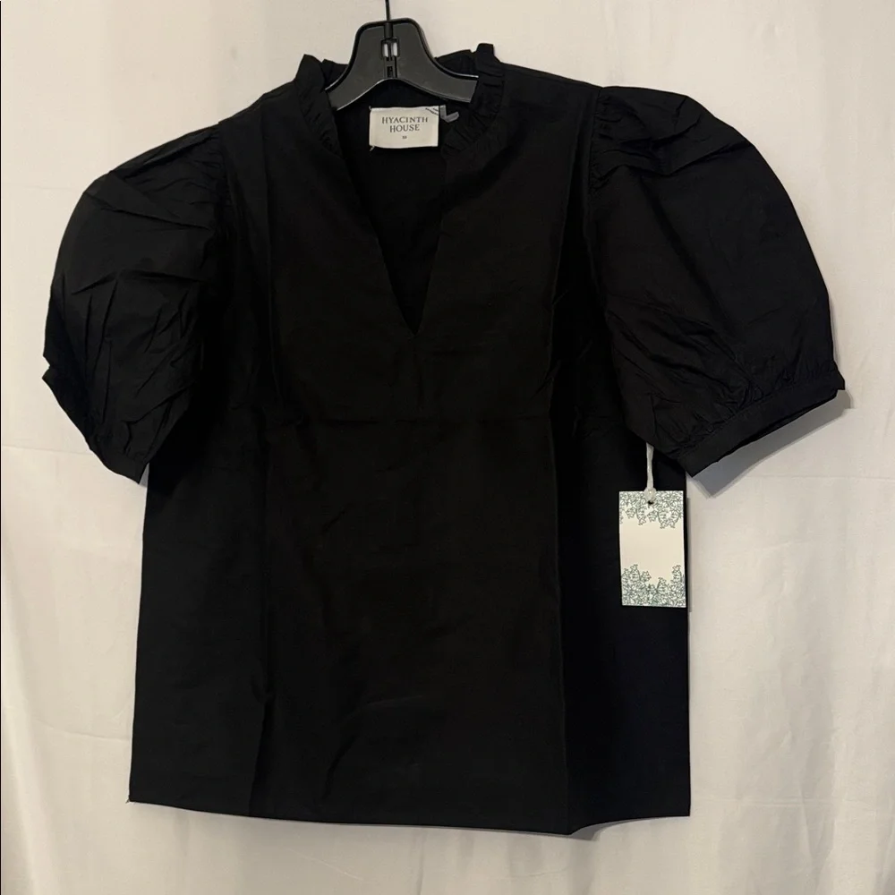 Black Ruffle Leigh Blouse HYACINTH HOUSE